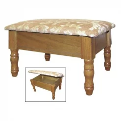 Ore International H-51 Oak Foot Stool with Storage