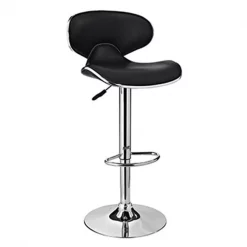 Powell 171-890 Chrome and Black PU Barstool