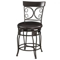 Powell 938-918 Big and Tall Back to Back Scroll Counter Stool - Black