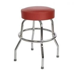 Richardson Seating Corp 1950RED-24 1950- 24 in. Floridian Swivel Counter Stool; Red - Chrome