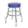 Richardson Seating Corp 1950BLU-24 1950- 24 in. Floridian Swivel Counter Stool; Blue - Chrome -Kitchen & Dining Furniture Sales Store Unbeatablesale20Inc rdsc002xx650xxf5afa3