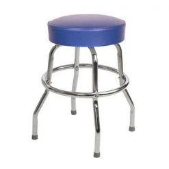 Richardson Seating Corp 1950BLU-24 1950- 24 in. Floridian Swivel Counter Stool; Blue - Chrome