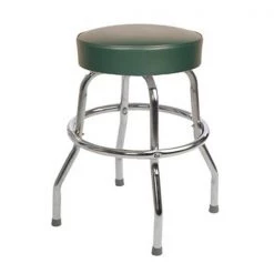 Richardson Seating Corp 1950GRN-24 1950- 24 in. Floridian Swivel Counter Stool; Green - Chrome