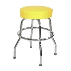 Richardson Seating Corp 1950YEL-24 1950- 24 in. Floridian Swivel Counter Stool; Yellow - Chrome
