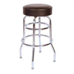 Richardson Seating Corp 1952BLK 1952- 30 in. Floridian Swivel Bar Stool; Black - Chrome