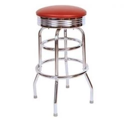 Richardson Seating Corp 1971WIN 1971- 30 in. Floridian Swivel Bar Stool; Wine - Chrome