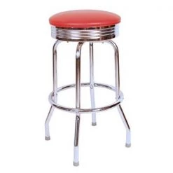Richardson Seating Corp 19715RED 19715- 30 in. Floridian Swivel Bar Stool; Red - Chrome