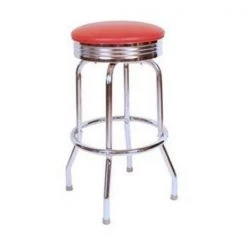 Richardson Seating Corp 19715RED-24 19715- 24 in. Floridian Swivel Counter Stool; Red - Chrome