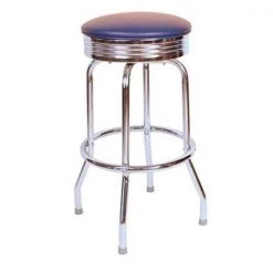 Richardson Seating Corp 19715BLU-24 19715- 24 in. Floridian Swivel Counter Stool; Blue - Chrome