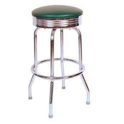 Richardson Seating Corp 19715GRN-24 19715- 24 in. Floridian Swivel Counter Stool; Green - Chrome
