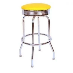 Richardson Seating Corp 19715YEL-24 19715- 24 in. Floridian Swivel Counter Stool; Yellow - Chrome