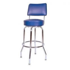 Richardson Seating Corp 1957BLU-24 1957- 24 in. Floridian Swivel Counter Stool; Blue; - Chrome