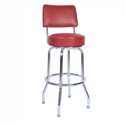 Richardson Seating Corp 1957WIN-24 1957- 24 in. Floridian Swivel Counter Stool; Wine; - Chrome