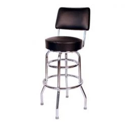 Richardson Seating Corp 1958BLK 1958- 30 in. Floridian Swivel Bar Stool; Black; - Chrome - Black