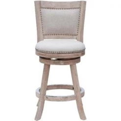Boraam 76624 24 in. Melrose Counter Stool White wash Wire; brush and Ivory