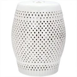 Safavieh ACS4507B Ceramic Diamond Garden Stool - Cream