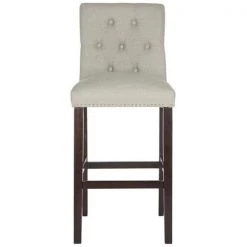 Safavieh FOX6210D-SET2 Norah Barstool; Light Grey - 44 x 20 x 19 in.