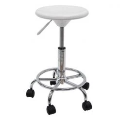 Studio Designs 13178 Studio Stool - White - Chrome