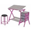 Studio Designs 13319 Comet Center with Stool - Pink - Spatter Gray -Kitchen & Dining Furniture Sales Store Unbeatablesale20Inc stdsgn206xx650xx4794ab