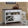 Sunset Trading Andrews Server in Antique White with Chestnut Top