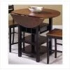 Sunset Trading Quincy Pub Table in Black with Cherry Finish Drop Leaf Top