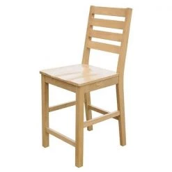 Wooden Imports Furniture Llc Wooden Imports CB06-WC-OAK 2 Café Pub Counter Height with Wood Seat - Natural Oak