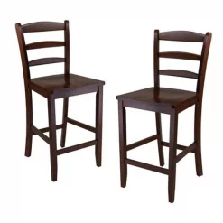 Winsome Trading 94244 Set of 2 24 in. Counter Ladder Back Stool