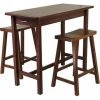 Winsome 94344 Three Piece Kitchen Island Set with Saddle Stools