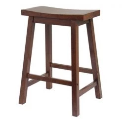 Doba-Bnt 24 Inch Saddle Seat Stool - Walnut