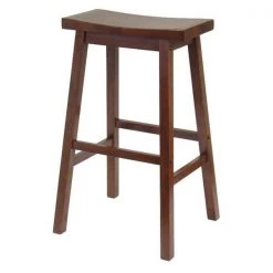 Winsome 94089 29 Inch Saddle Seat RTA Stool - Walnut