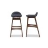 Baxton Studio Bloom Barstool-Dark Blue Bloom Mid-Century Retro Modern Scandinavian Style Dark Blue Fabric Upholstered Walnut Wood 30 in. Bar Stool - 34.32 x 18.33 x 19.89 in. - Pack of 2 -Kitchen & Dining Furniture Sales Store Unbeatablesale20Inc wsint5287xx1200xx455ae7