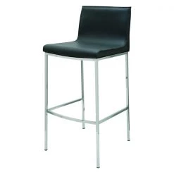 Nuevo Black Leather Colter Counter Stool