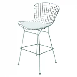 Nuevo White Cushion Wireback Counter Stool