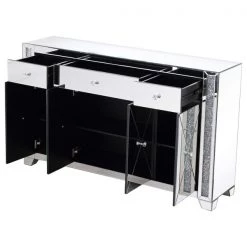 Elegant Decor 60 In Silver Crystal Mirrored Credenza -Kitchen & Dining Furniture Sales Store We20Got20Lites20Inc 677481xx02