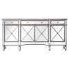 Elegant Decor 72 Inch Mirrored Credenza In Silver