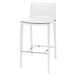 Nuevo White Stool, Leather