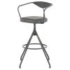 Nuevo Storm Black Stool, Leather