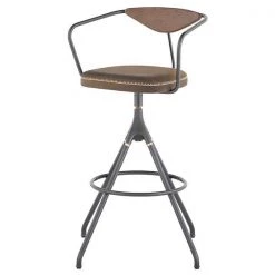 Nuevo Jin Green Stool, Leather