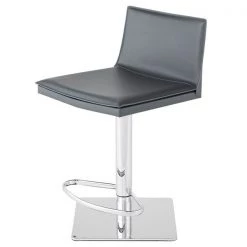 Nuevo Dark Grey Stool, Leather