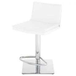 Nuevo White Stool, Leather