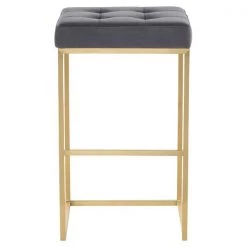 Nuevo Tarnished Silver Stool, Fabric -Kitchen & Dining Furniture Sales Store We20Got20Lites20Inc HGSX486xx1xx3bd3af