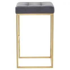 Nuevo Tarnished Silver Stool, Fabric -Kitchen & Dining Furniture Sales Store We20Got20Lites20Inc HGSX486xx2xx8fede3