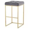 Nuevo Tarnished Silver Stool, Fabric