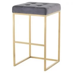 Nuevo Tarnished Silver Stool, Fabric