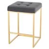 Nuevo Tarnished Silver Stool, Fabric