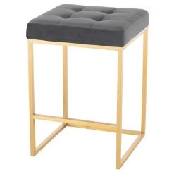 Nuevo Tarnished Silver Stool, Fabric
