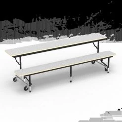 Virco Mobile Adjstble Height Folding Convertible Bench Table W/ A 15"X96" Top And T-Mold Banding
