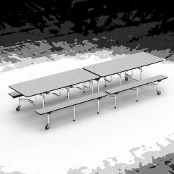 Virco 29" Height Mobile Folding Bench Cafeteria Table for School Lunch, 30"X144", 5th Grade, Adult