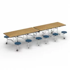 Virco 29" Height Mobile Folding Stool Cafeteria Table for School Lunch, 30"X144", 5th Grade, Adult