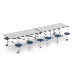 Virco 29" Height Mobile Folding Stool Cafeteria Table for School Lunch, 30"X144", 5th Grade, Adult